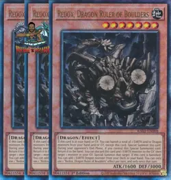 Yugioh! 3x Redox Dragon Ruler of Boulders RA03-EN008 Ultimate Rare 1st Ed NM - Image 1