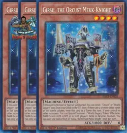 Yugioh! 3x Girsu, the Orcust Mekk-Knight RA03-EN026 Collector's Rare 1st Ed NM - Image 1