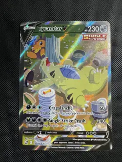 Pokemon SWSH Battle Styles Tyranitar V Alt Art Ultra Rare Holo 155/163 NM - Image 1