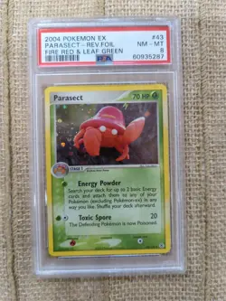 PSA 8 Graded 2004 Pokemon EX Parasect - Rev. Foil Fire Red & Leaf Green #43 - Image 1