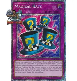 Yugioh! 1x Magical Hats RA03-EN107 Platinum Secret Rare 1st Ed NM - Image 1