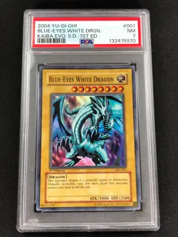 Yugioh 2004 Blue Eyes White Dragon 1st SKE-001 PSA 7 Super Rare - Image 1