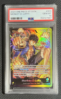 ONE PIECE MONKEY D. LUFFY - THE THREE BROTHERS LEADER ST13-003 PSA 10! - Image 1