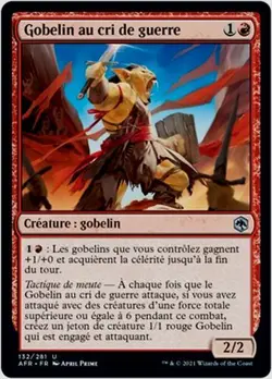 MTG Magic AFR FOIL - Battle Cry Goblin/Gobelin au cri de guerre, French/VF - Image 1