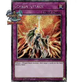 Yugioh! 1x Icarus Attack RA03-EN165 Platinum Secret Rare 1st Ed NM - Image 1