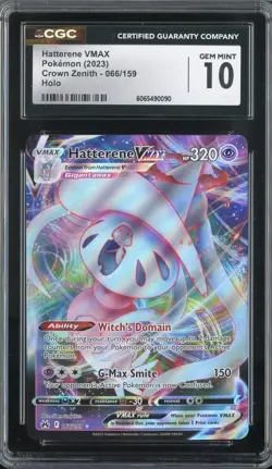 HATTERENE VMAX 066/159 POKEMON CROWN ZENITH HOLO CGC 10 GEM MINT - Image 1