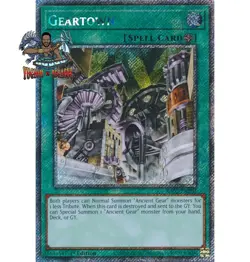 Yugioh! 1x Geartown RA03-EN203 Platinum Secret Rare 1st Ed NM - Image 1