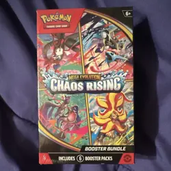 Pokemon TCG Mega Evolution Chaos Rising Booster Bundle 6 Packs 60 Cards 2026 - Image 1