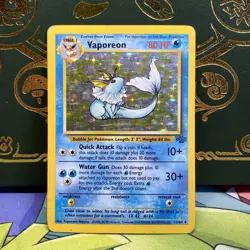 Vaporeon 12/64 Holo Jungle Set Holographic Rare Pokemon Card MP + - Image 1