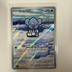 Pokemon Card TCG Cubchoo 109/086 Full Art Illustration Rare SV: Black Bolt NM - Image 1