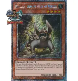 Yugioh! 1x Reactan, Dragon Ruler of Pebbles RA03-EN254 Platinum Secret Rare NM - Image 1