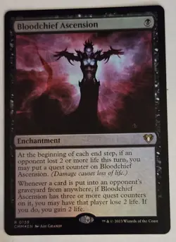 FOIL Bloodchief Ascension MTG CMM 139 Rare NM Commander Drain Enchantment - Image 1
