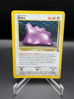 Pokemon TCG Card Ditto 3/62 Fossil Holo Rare Unlimited Vintage WOTC - HP - Image 1