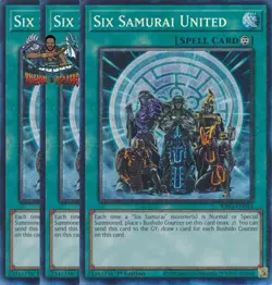 Yugioh! 3x Six Samurai United RA03-EN054 Collector's Rare 1st Ed NM - Image 1