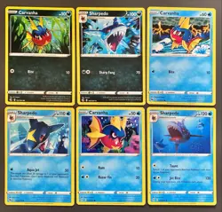 Pokemon Carvanha & Sharpedo Bundle - 6 Cards - Near Mint Condition - Image 1