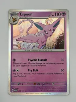 Espeon 033/131 Holo Rare Prismatic Evolutions Pokemon Holo Near Mint - Image 1