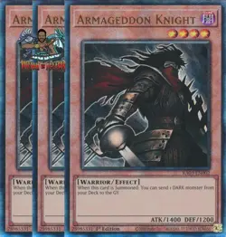 Yugioh! 3x Armageddon Knight RA03-EN002 Ultimate Rare 1st Ed NM - Image 1