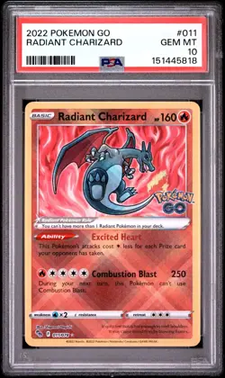 PSA 10 RADIANT CHARIZARD 011/078 SHINY POKEMON GO ✨ - Image 1