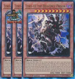 Yugioh! 3x Lord of the Heavenly Prison RA03-EN029 Ultimate Rare 1st Ed NM - Image 1