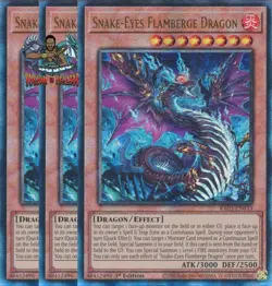 Yugioh! 3x Snake-Eyes Flamberge Dragon RA03-EN033 Ultimate Rare 1st Ed NM - Image 1
