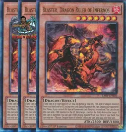 Yugioh! 3x Blaster Dragon Ruler of Infernos RA03-EN010 Ultimate Rare 1st Ed NM - Image 1