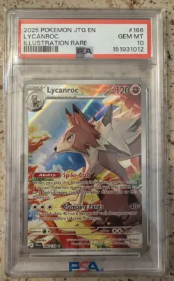 Pokemon Lycanroc 166/159 PSA 10: Journey Together Illustration Rare Holo - Image 1