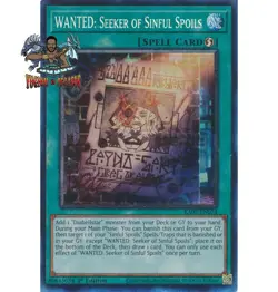 Yugioh! 1x WANTED: Seeker of Sinful Spoils RA03-EN074 Collector's Rare 1st Ed NM - Image 1