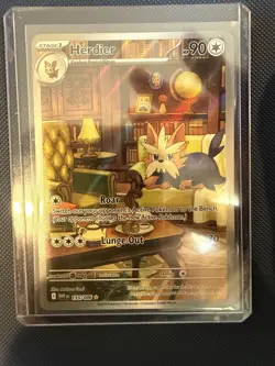 Pokemon Herdier 155/086 IR White Flare Illustration Rare Holo NM WHT - Image 1