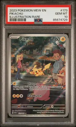 2023 POKEMON MEW EN-151 ILLUSTRATION RARE #173 PIKACHU PSA 10 - Image 1