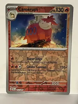 Camerupt Reverse Holo 012/091 SV: Paldean Fates NM Pokemon Fast Ship - Image 1