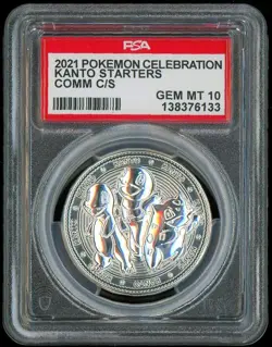 2021 Pokemon Celebration Coin Kanto Bulbasaur Charmander Squirtle POP 1 ~ PSA 10 - Image 1