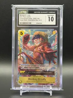 Monkey.D.Luffy Super Rare Promo OP07-109 Illustration Box One Piece CGC 10 - Image 1