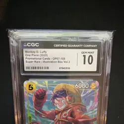 Monkey.D.Luffy Super Rare Promo OP07-109 Illustration Box One Piece CGC 10 - Image 4