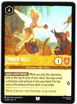 Tinker Bell - Generous Fairy 12/204 Uncommon Fabled NM Lorcana Disney - Image 1