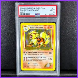 Blaine's Arcanine - Pokemon Card - 1/132 - Gym Challenge - Holo - PSA 9 - Image 1