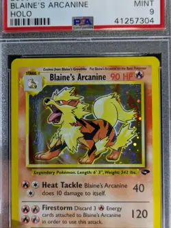 Blaine's Arcanine - Pokemon Card - 1/132 - Gym Challenge - Holo - PSA 9 - Image 5