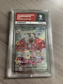 ACE 9 Pokemon Card TCG Charizard EX SVP Black Star Promo 074 Paldean Fates - Image 1