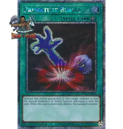 Yugioh! 1x Premature Burial RA03-EN103 Platinum Secret Rare 1st Ed NM - Image 1
