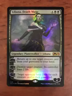 Liliana Death Mage Foil MTG Magic the Gathering Card NM Mint Core Set 2021 M21 - Image 1