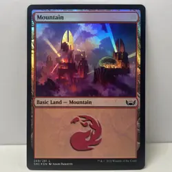 FOIL Mountain Land (269) Streets Of New Capenna SNC MTG Magic The Gathering - Image 1