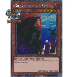 Yugioh! 1x Gravekeeper's Spy RA03-EN121 Platinum Secret Rare 1st Ed NM - Image 1