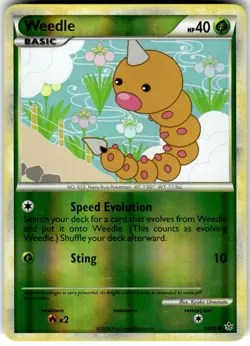 Weedle Reverse Holo 69/95 HGSS Unleashed Pokemon LP Fast Ship - Image 1