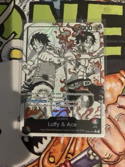 ST30-001 Luffy & Ace Alt Art Leader (Parallel) English One Piece TCG - Image 1
