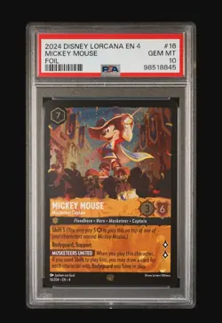 Disney Lorcana Mickey Mouse - Musketeer Captain Cold Foil PSA 10 16/204 - Image 2