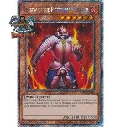 Yugioh! 1x Thestalos the Firestorm Monarch RA03-EN143 Platinum Secret Rare NM - Image 1