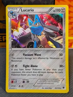 Lucario 63/124 XY Fates Collide 2016 Holo Rare Pokemon TCG Card - NM - Image 1