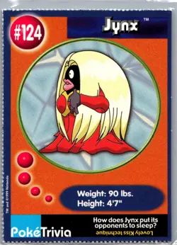 Topps Pokemon The First Movie: Scene #9 Card - #124 Jynx PokeTrivia - Image 2