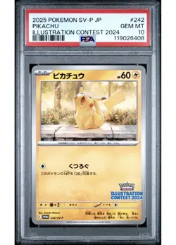PSA 10 - Pikachu 242/SV-P Illustration Contest 2024 - Pokemon - Image 1
