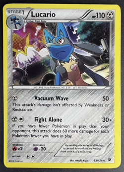 Lucario 63/124 Holo Rare - XY Fates Collide - Pokemon TCG - NM - Image 1