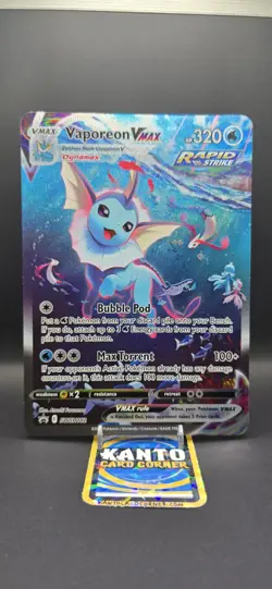 Pokemon TCG Vaporeon VMAX SWSH182 Jumbo Black Star Promo Near Mint - Image 1